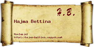 Hajma Bettina névjegykártya